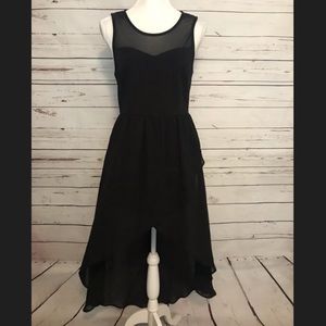 Love tree black asymmetrical long open skirt dress